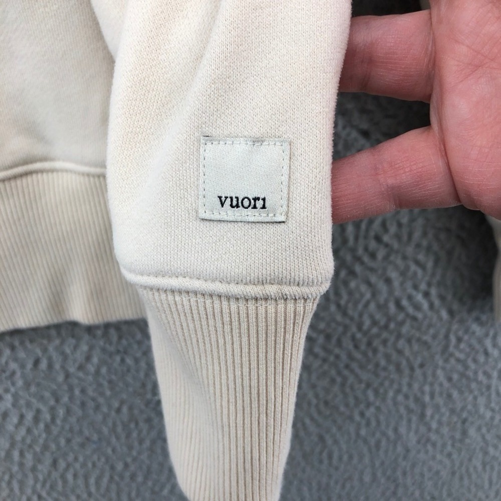 Vuori Sweatshirt Womens Large Cream VW298 Crewneck Pullover Ribbed Cotton Blend - Picture 2 of 7